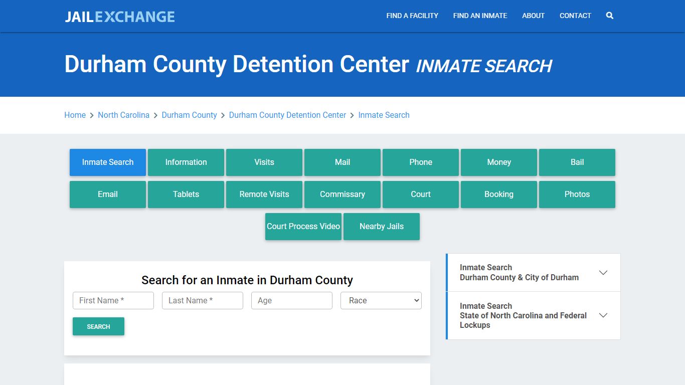 Durham County Detention Center Inmate Search - Jail Exchange